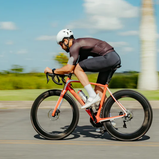 A man riding a bicycle
